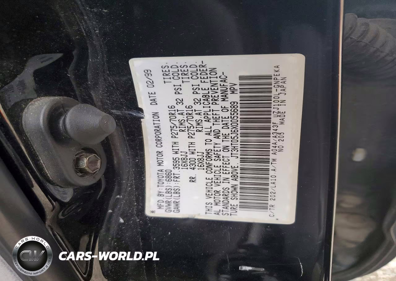1999 Toyota Land Cruiser Base VIN:JT3HT05J6X0055689 - 12