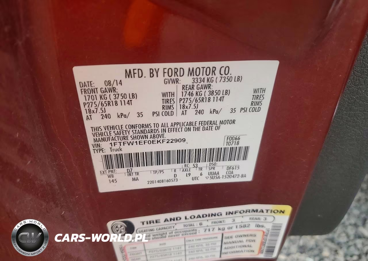 2014 Ford F150 Supercrew VIN:1FTFW1EF0EKF22909 - 12