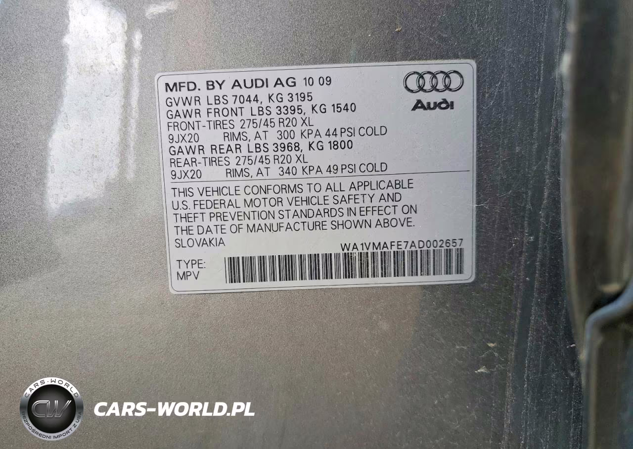 2010 Audi Q7 Prestige VIN:WA1VMAFE7AD002657 - 12