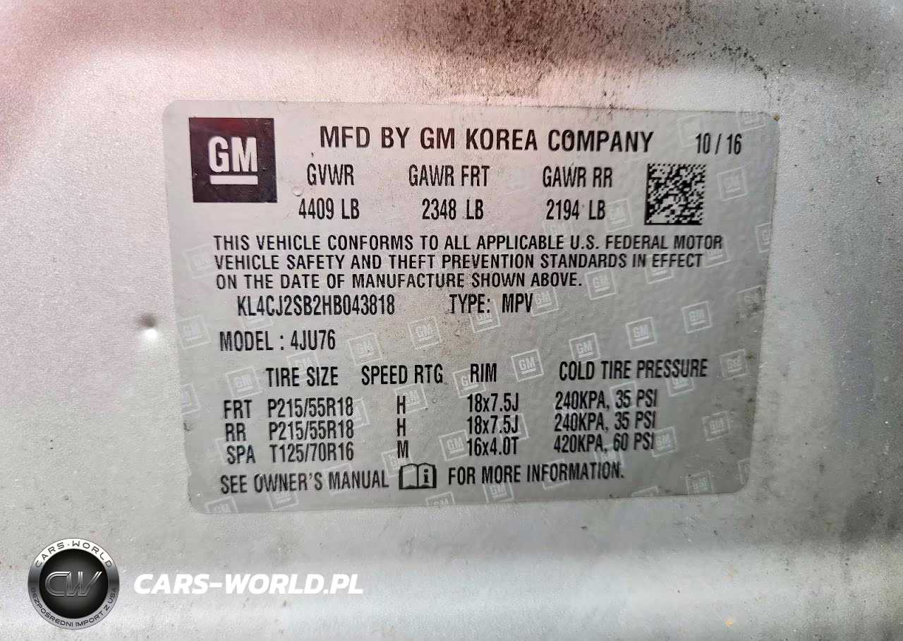 2017 Buick Encore Sport Touring VIN:KL4CJ2SB2HB043818 - 12