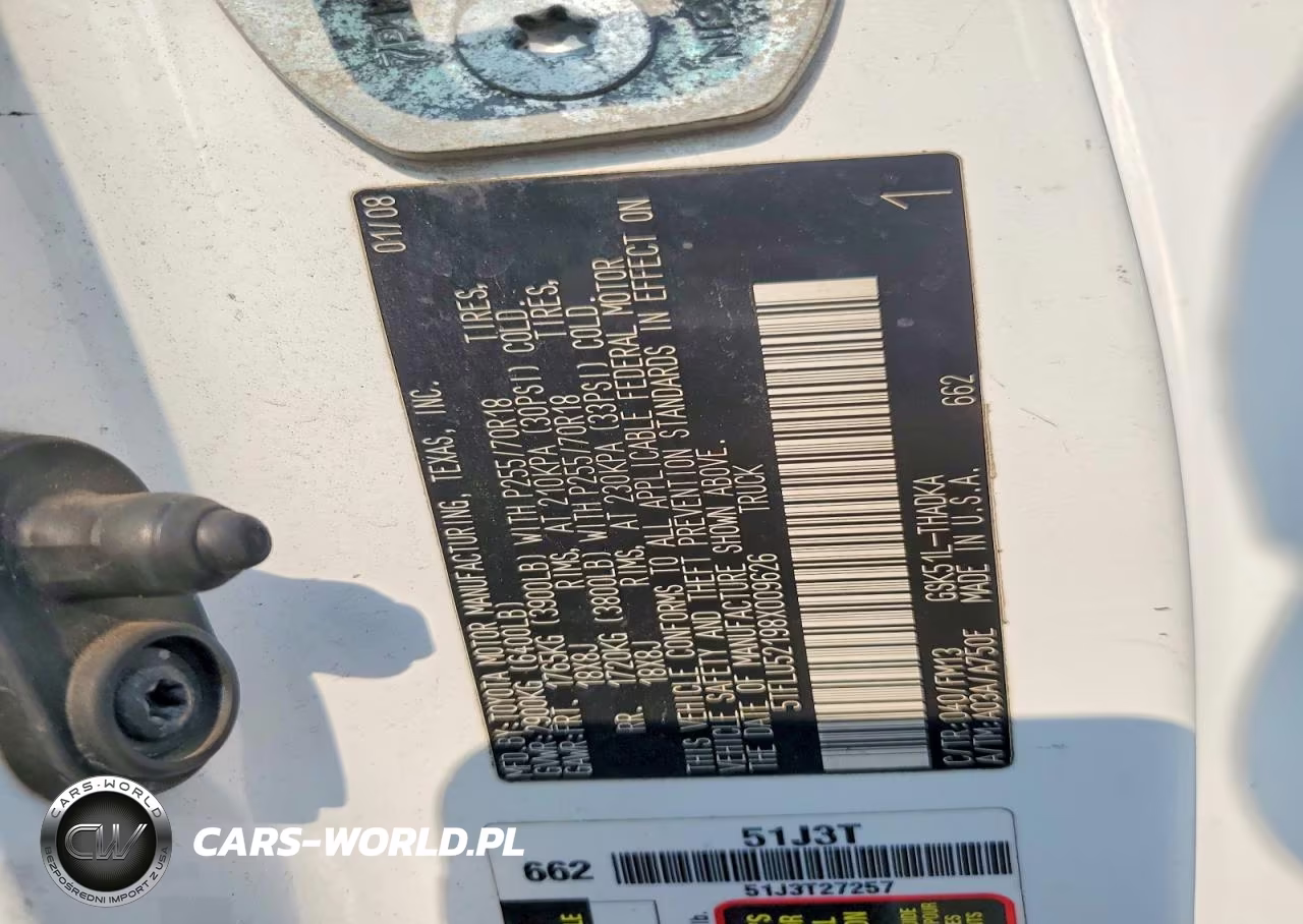 2008 Toyota Tundra Grade VIN:5TFLU52198X009626 - 12
