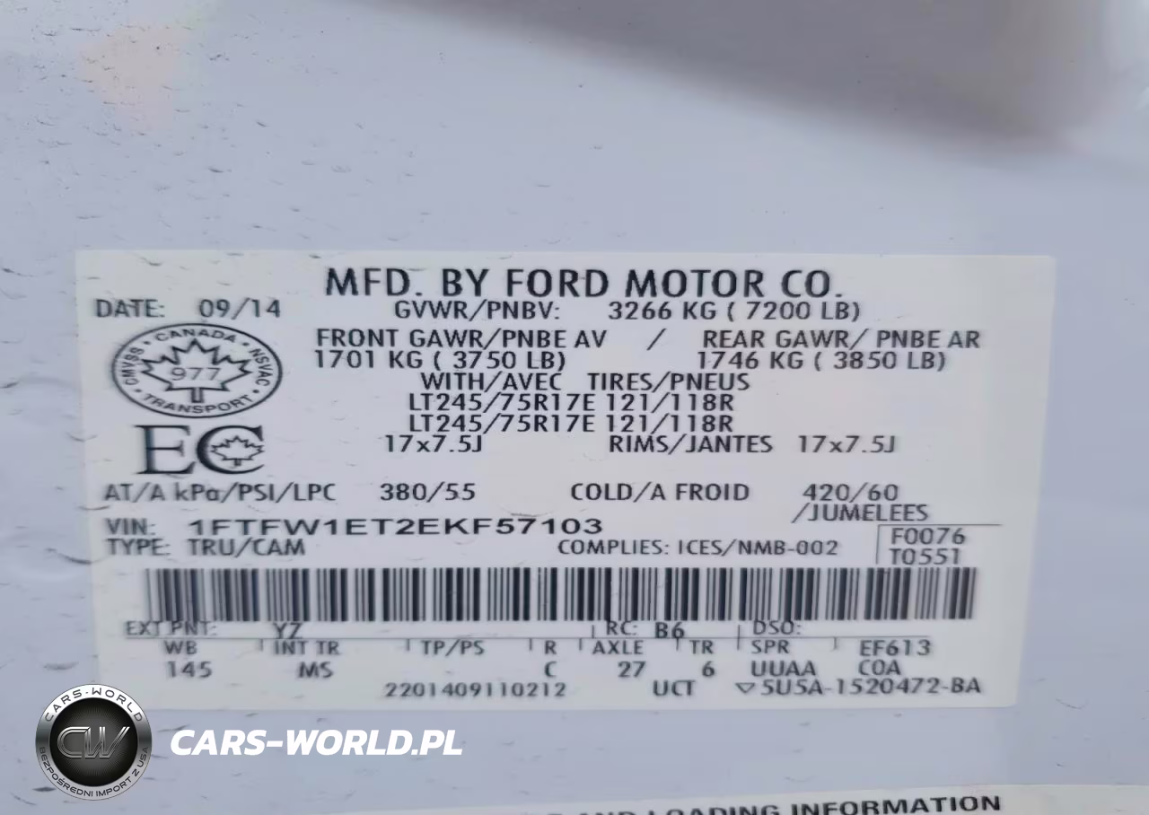 2014 Ford F150 Supercrew VIN:1FTFW1ET2EKF57103 - 12
