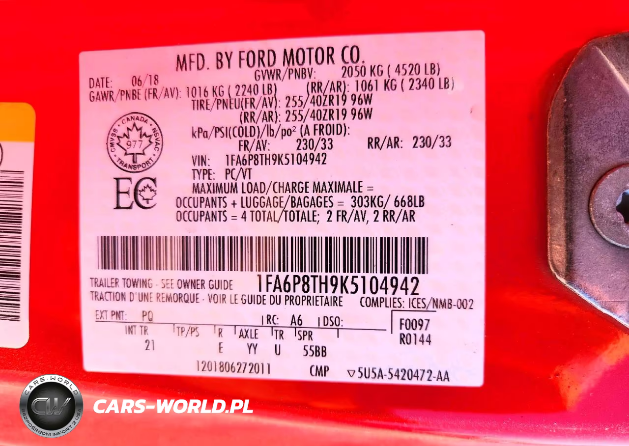 2019 Ford Mustang VIN:1FA6P8TH9K5104942 - 13
