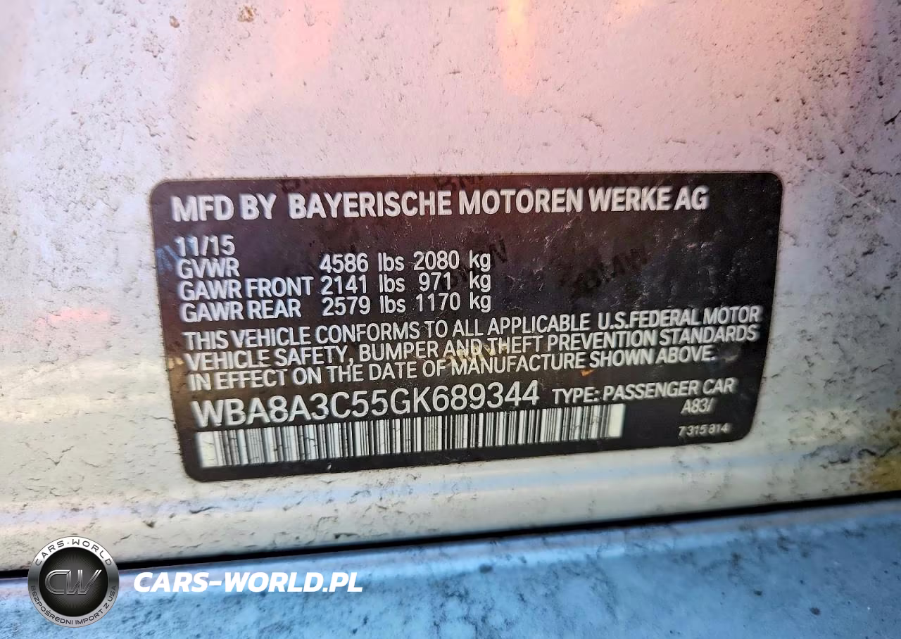 2016 BMW 320 Xi VIN:WBA8A3C55GK689344 - 12