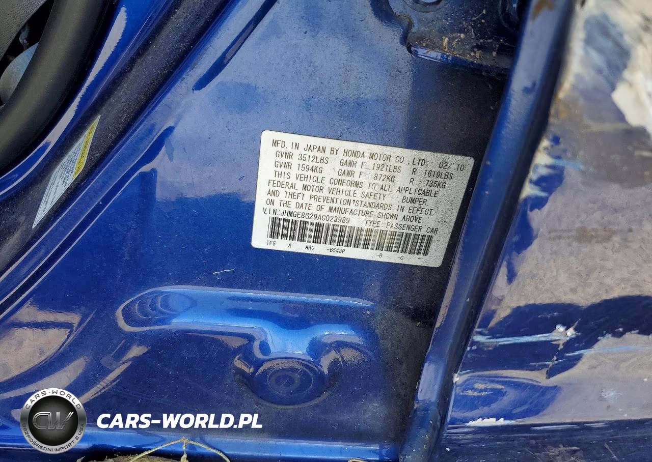 2010 Honda Fit VIN:JHMGE8G29AC023989 - 12