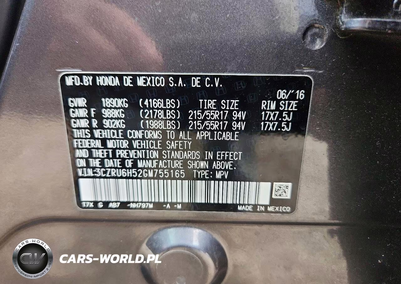 2016 Honda Hr-V Ex VIN:3CZRU6H52GM755165 - 12