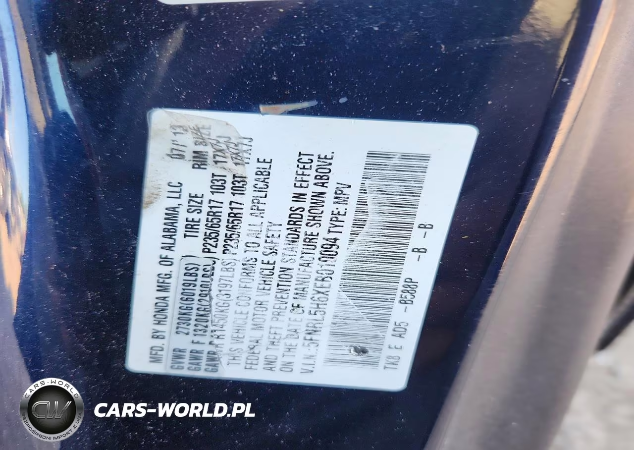 2014 Honda Odyssey Ex-L VIN:5FNRL5H6XEB010094 - 14