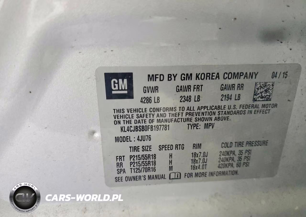 2015 Buick Encore Convenience VIN:KL4CJBSB0FB197781 - 14