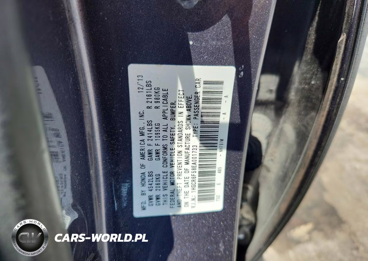 2014 Honda Accord Hybrid Exl VIN:1HGCR6F58EA001733 - 12