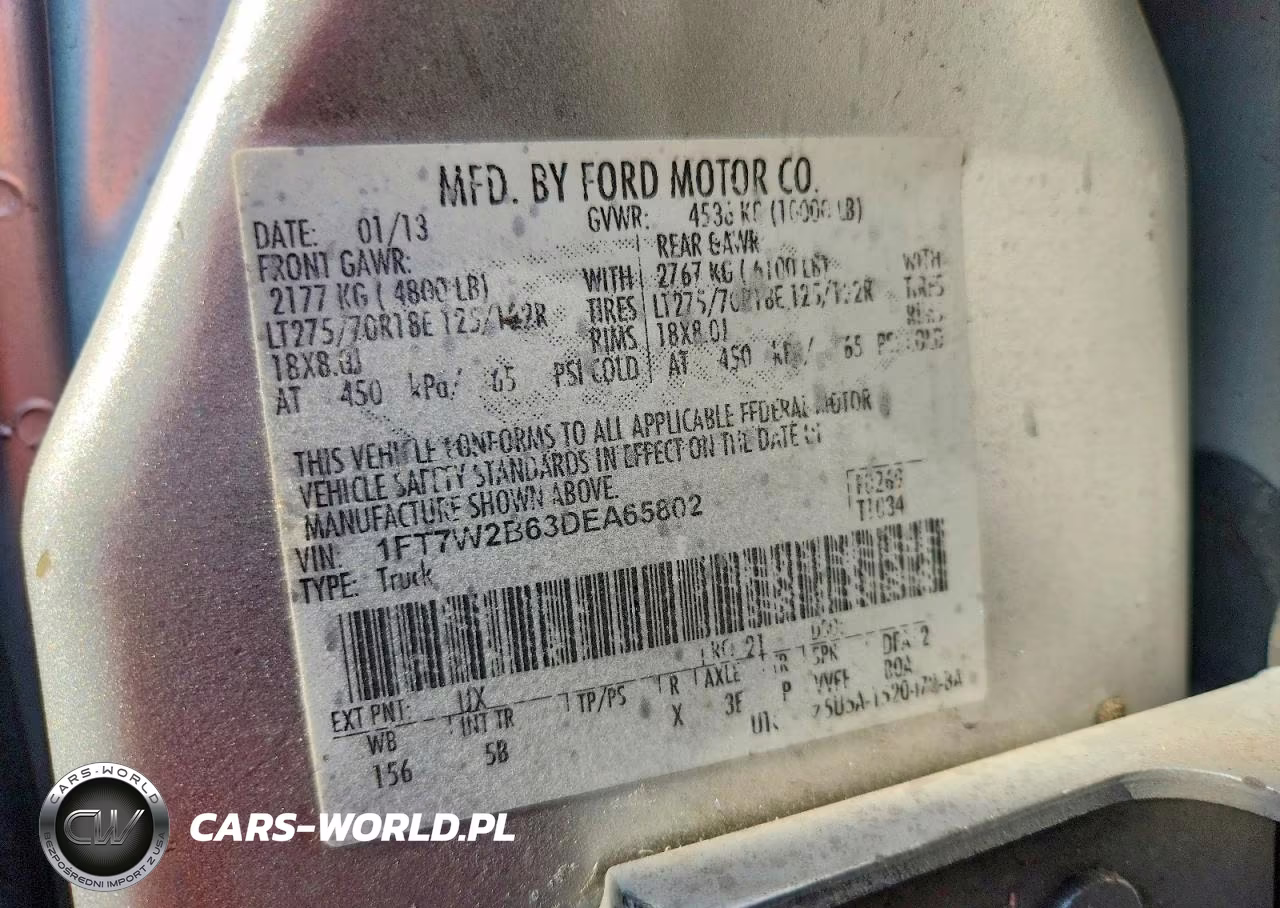 2013 Ford F250 Super Duty VIN:1FT7W2B63DEA65802 - 12