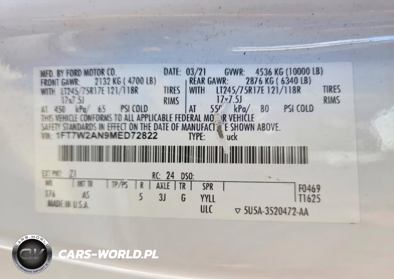 2021 Ford F250 Super Duty VIN:1FT7W2AN9MED72822 - 13