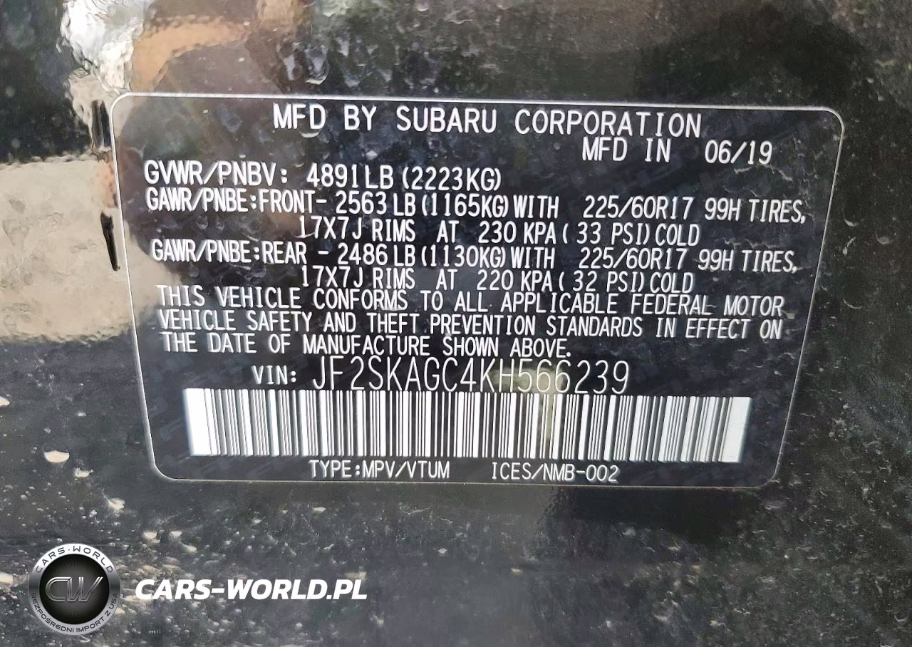 2019 Subaru Forester Premium VIN:JF2SKAGC4KH566239 - 13