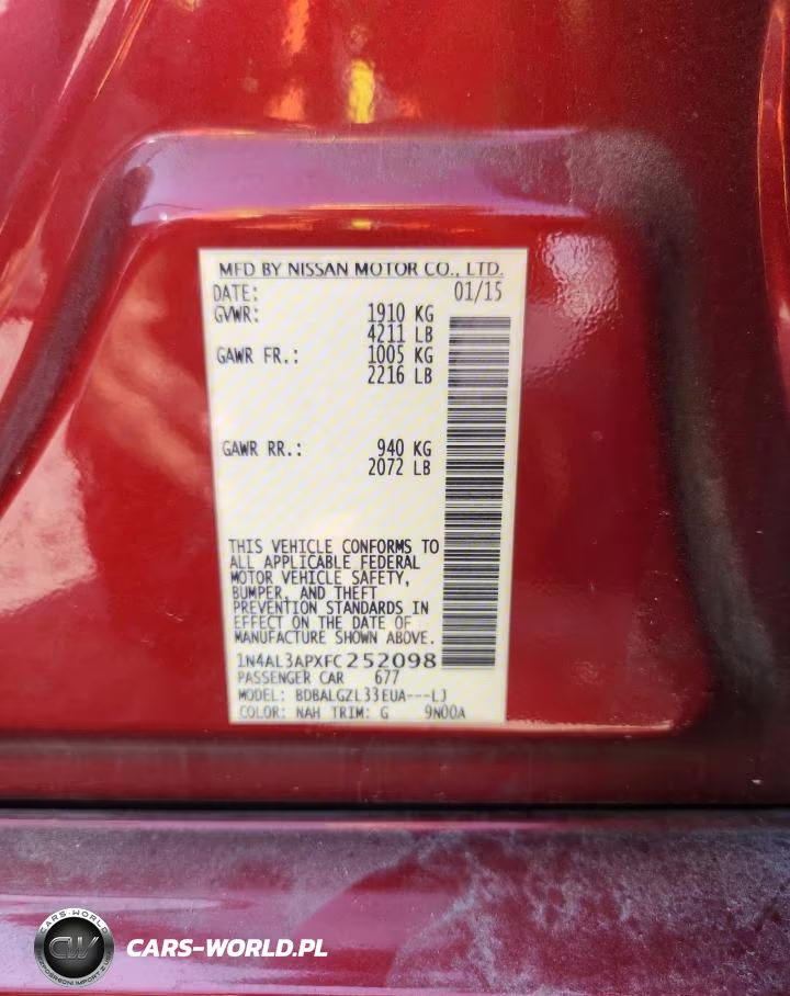 2015 Nissan Altima 2.5 S VIN:1N4AL3APXFC252098 - 12
