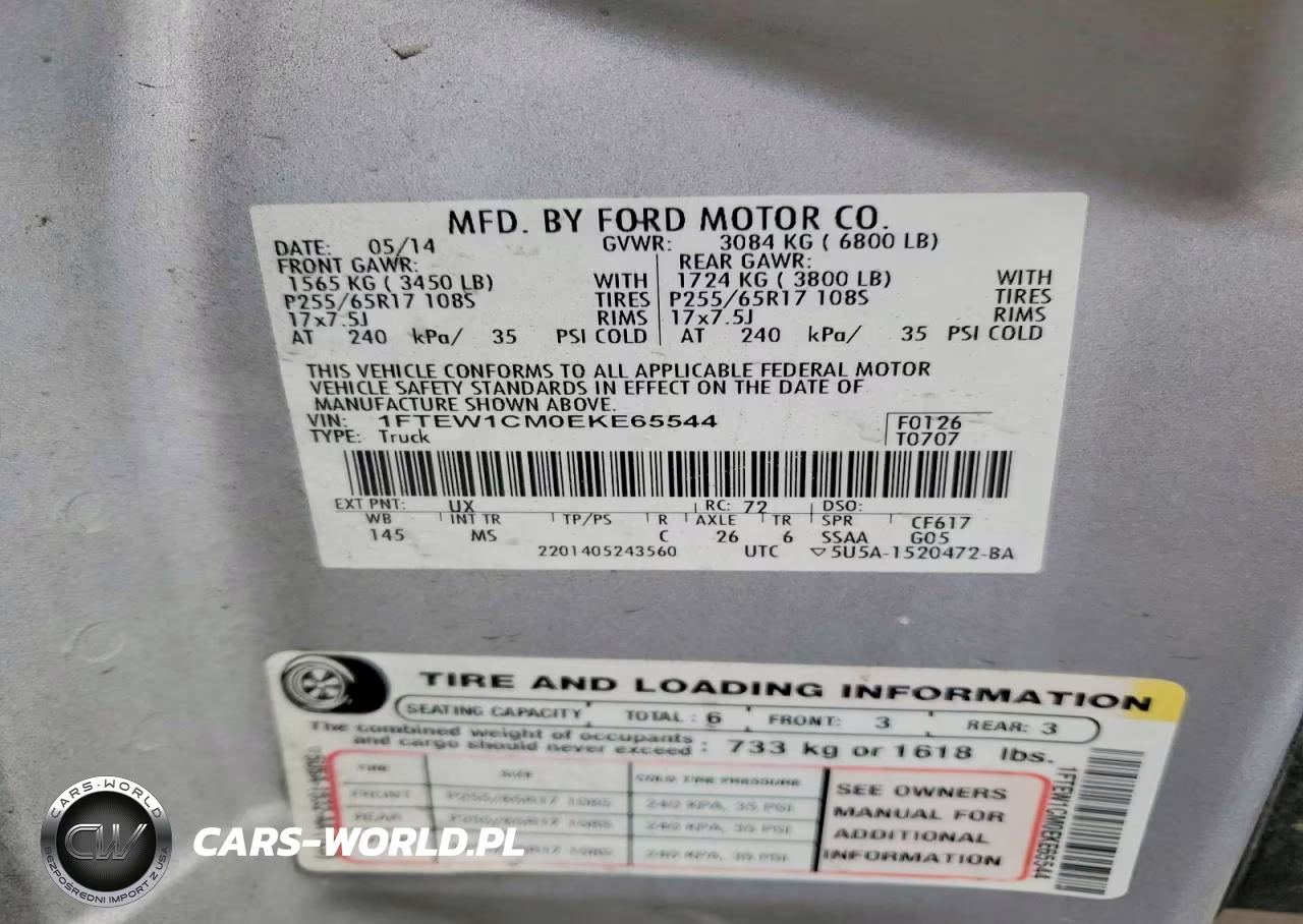 2014 Ford F150 Supercrew VIN:1FTEW1CM0EKE65544 - 12