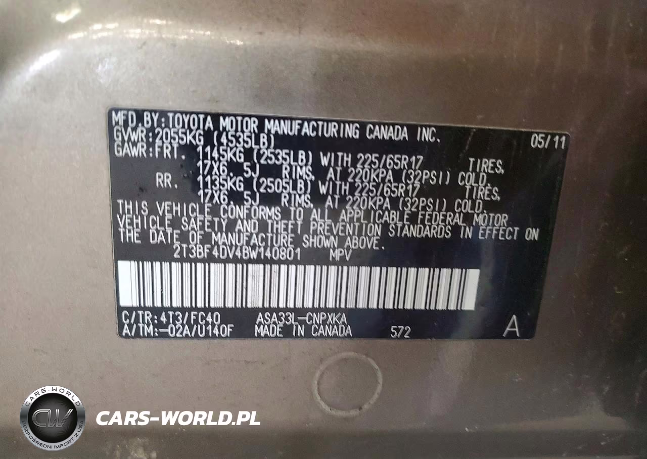 2011 Toyota Rav4 Base VIN:2T3BF4DV4BW140801 - 13