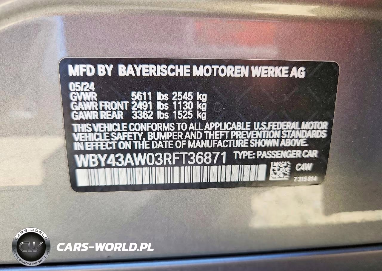 2024 BMW I4 Edrive 35 VIN:WBY43AW03RFT36871 - 12