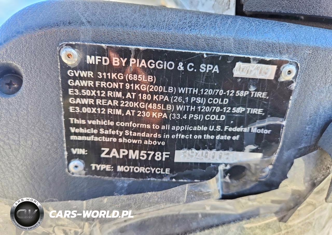 2009 Piaggio Fly 150 VIN:ZAPM578F394000311 - 8