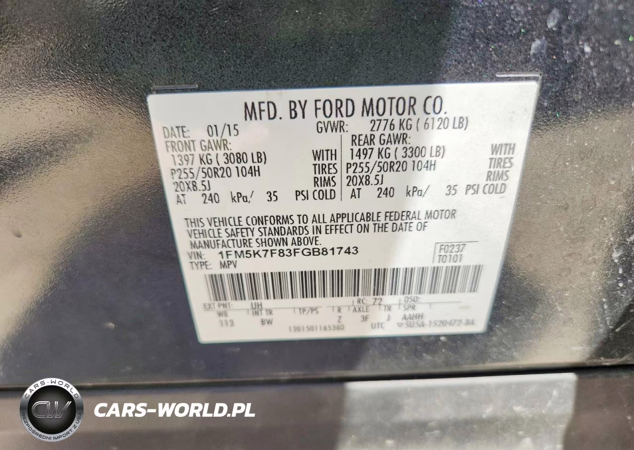 2015 Ford Explorer Limited VIN:1FM5K7F83FGB81743 - 13