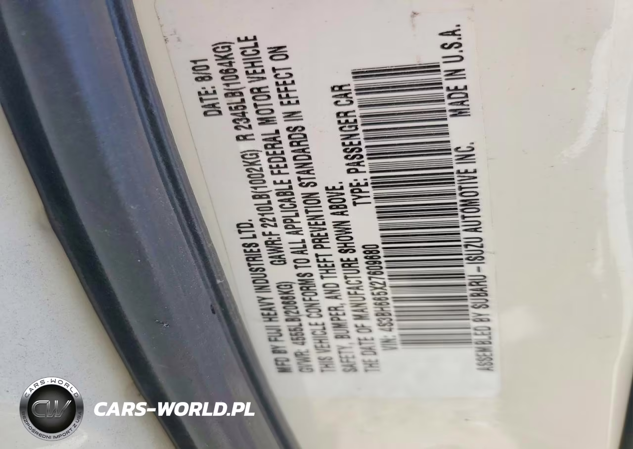2002 Subaru Legacy Outback VIN:4S3BH665X27609680 - 13