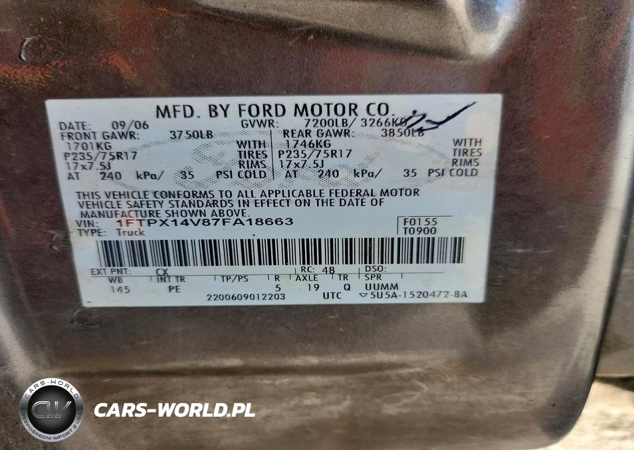 2007 Ford F150 VIN:1FTPX14V87FA18663 - 12