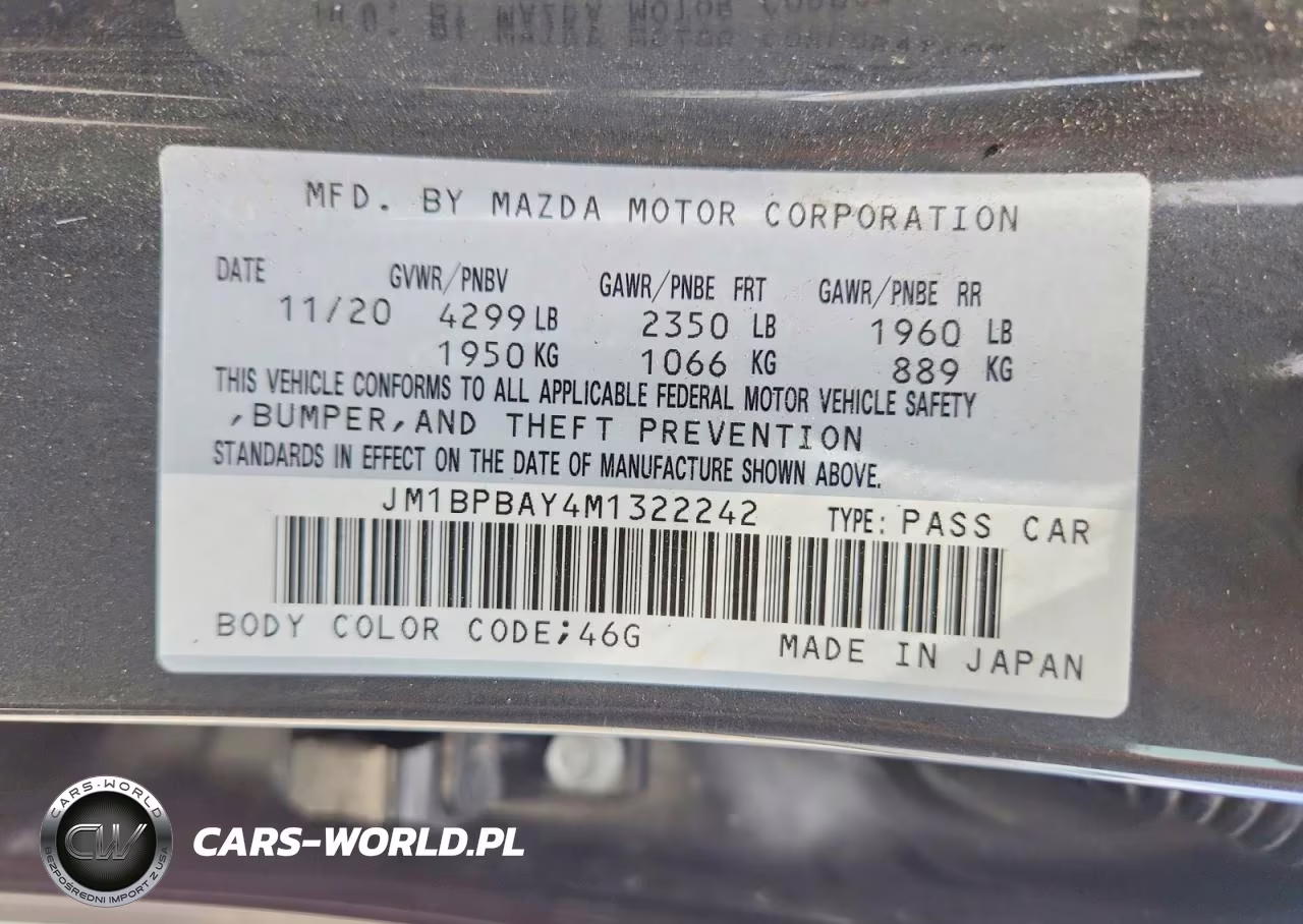 2021 Mazda 3 VIN:JM1BPBAY4M1322242 - 12
