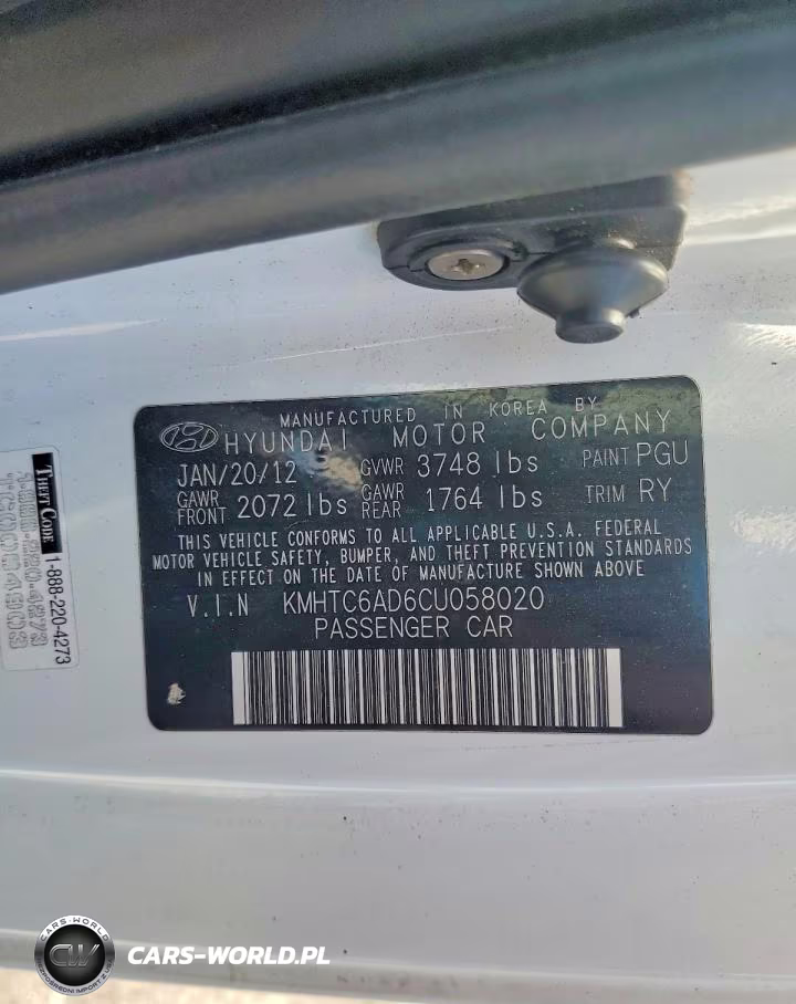 2012 Hyundai Veloster VIN:KMHTC6AD6CU058020 - 12