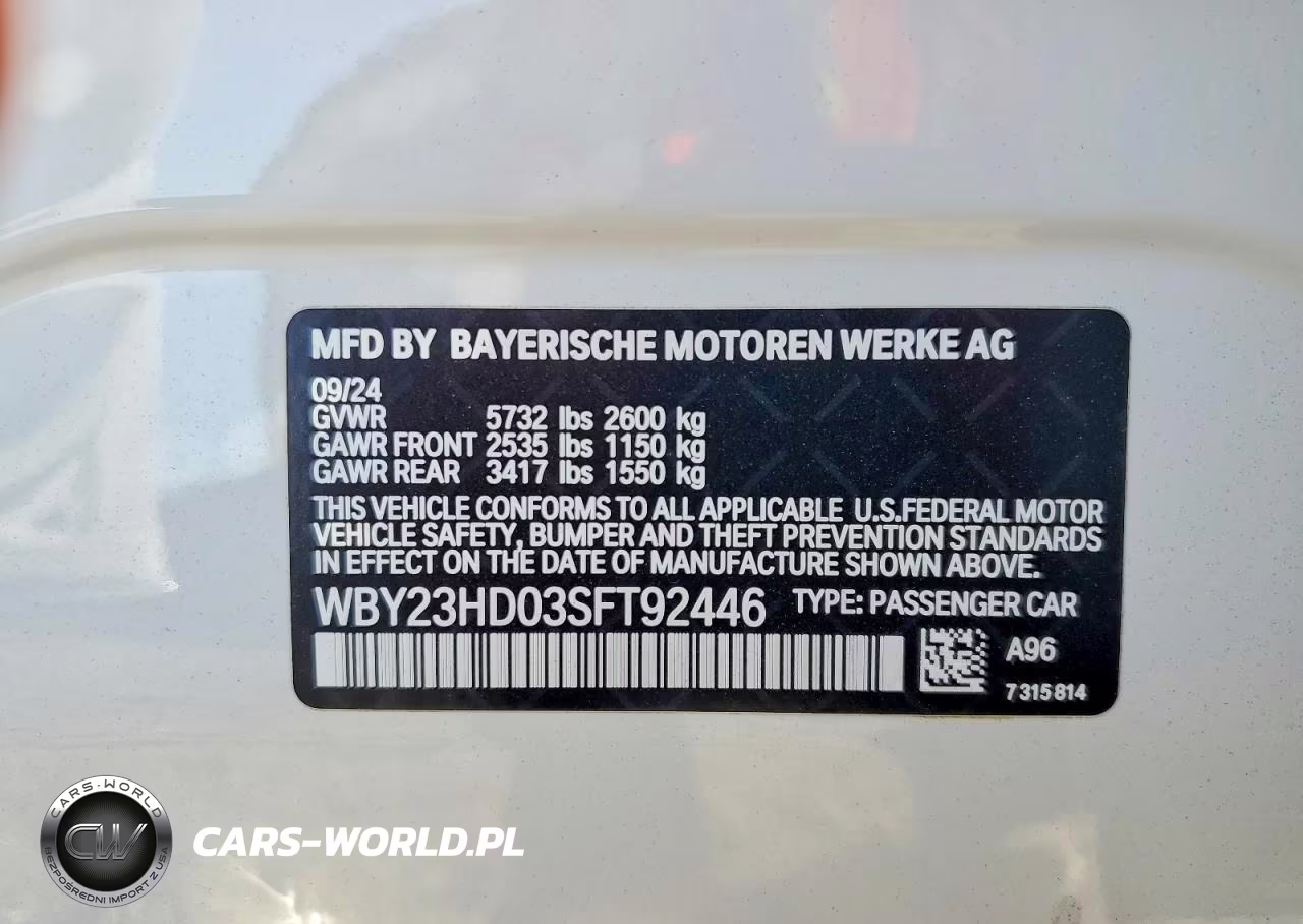 2025 BMW I4 Edrive 40 VIN:WBY23HD03SFT92446 - 12