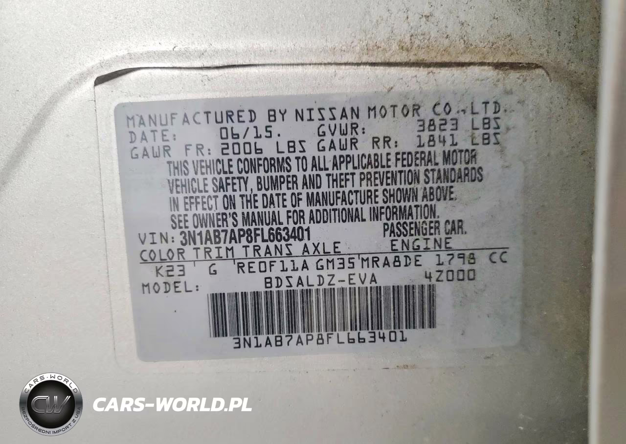 2015 Nissan Sentra Sv VIN:3N1AB7AP8FL663401 - 12