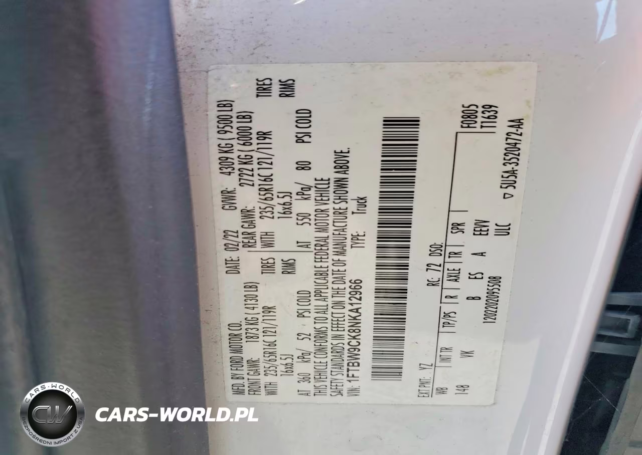 2022 Ford Transit T-350 VIN:1FTBW9CK8NKA12966 - 13