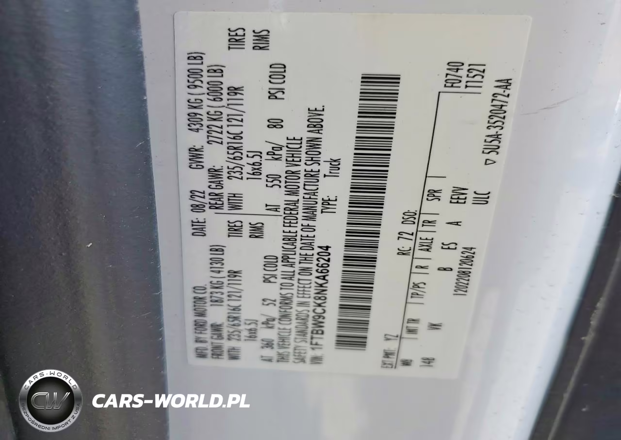 2022 Ford Transit T-350 VIN:1FTBW9CK8NKA66204 - 13