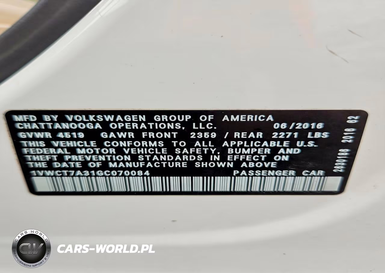 2016 Volkswagen Passat Sel VIN:1VWCT7A31GC070084 - 13