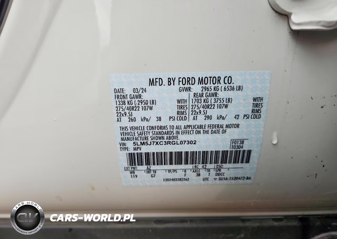 2024 Lincoln Aviator Reserve VIN:5LM5J7XC3RGL07302 - 14