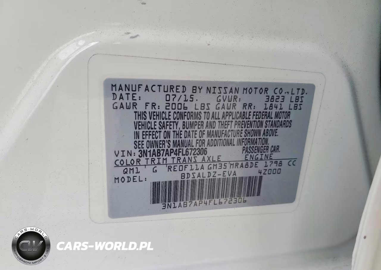 2015 Nissan Sentra S-Sv-Sr-Sl VIN:3N1AB7AP4FL672306 - 12