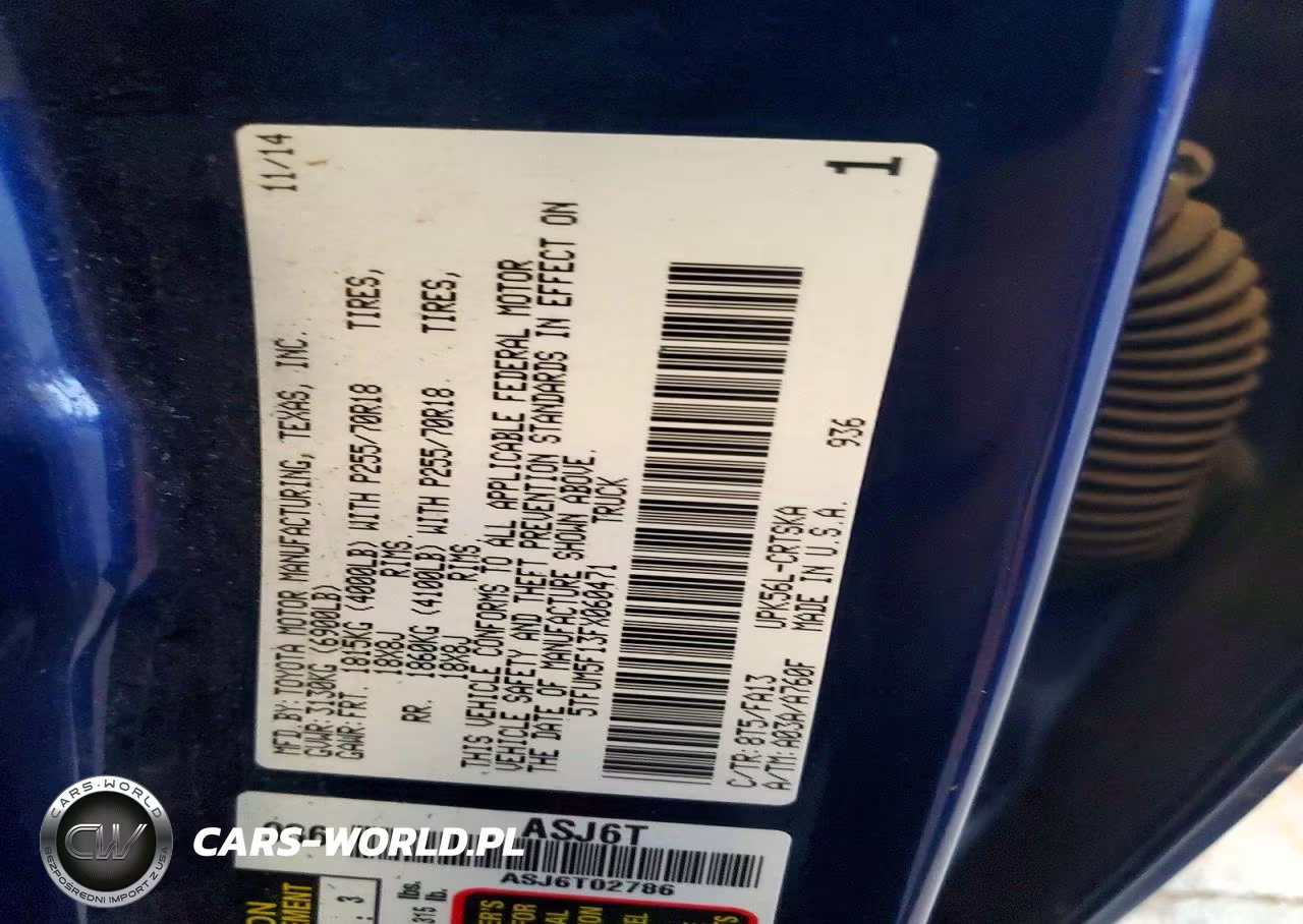 2015 Toyota Tundra Sr VIN:5TFUM5F13FX060471 - 12