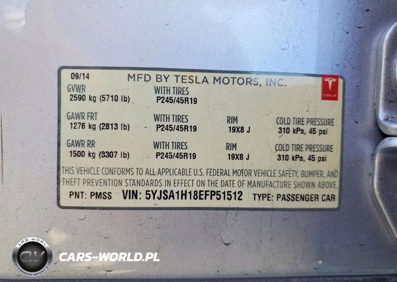 2014 Tesla Model S P85 VIN:5YJSA1H18EFP51512 - 12