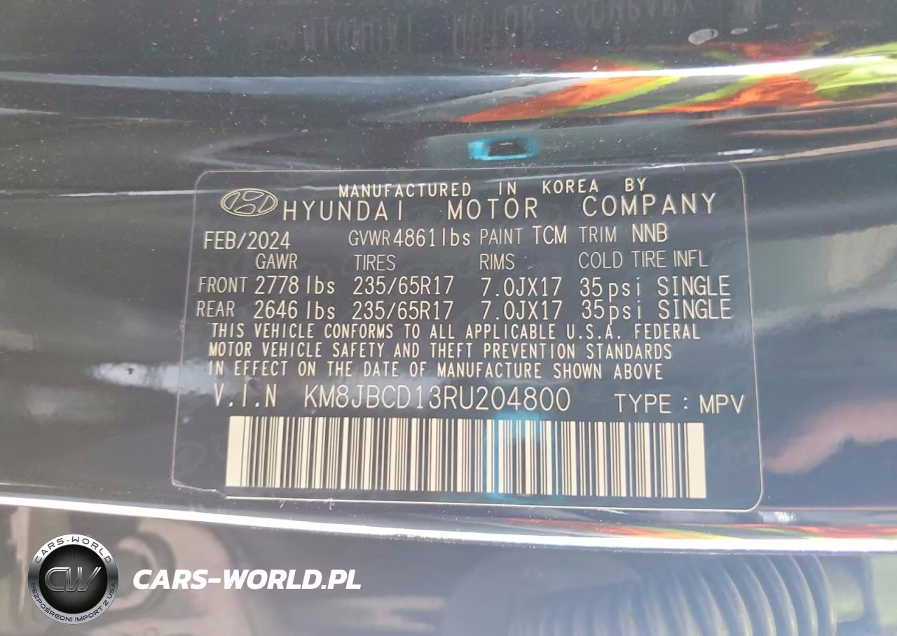 2024 Hyundai Tucson Blue VIN:KM8JBCD13RU204800 - 14