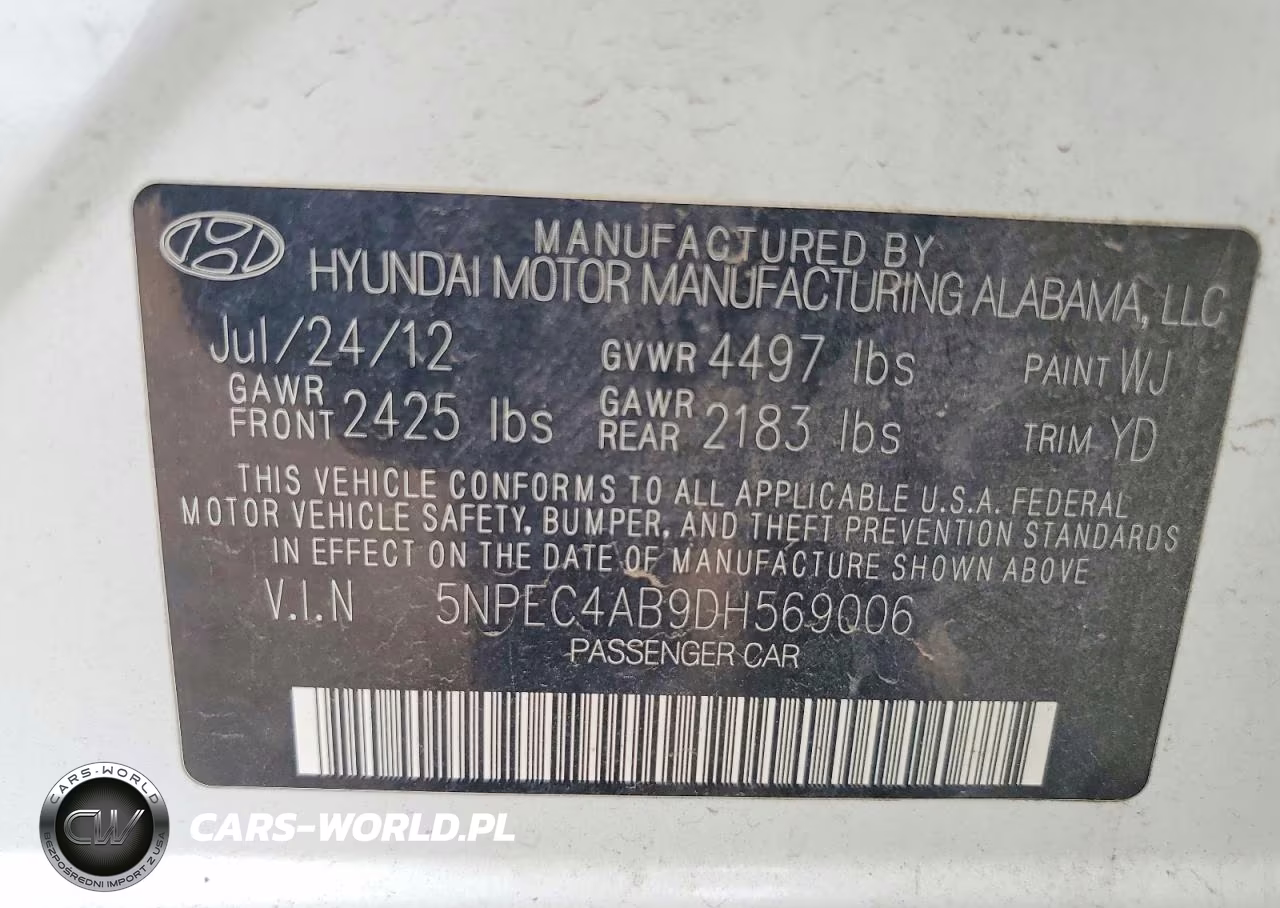 2013 Hyundai Sonata Limited 2.0T VIN:5NPEC4AB9DH569006 - 12