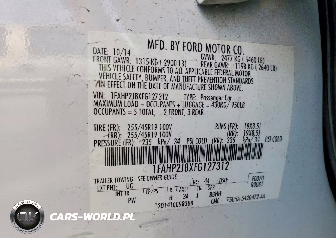 2015 Ford Taurus Limited VIN:1FAHP2J8XFG127312 - 12