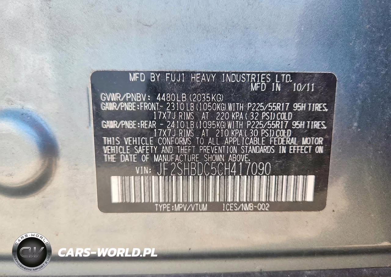 2012 Subaru Forester 2.5X Premium VIN:JF2SHBDC5CH417090 - 13