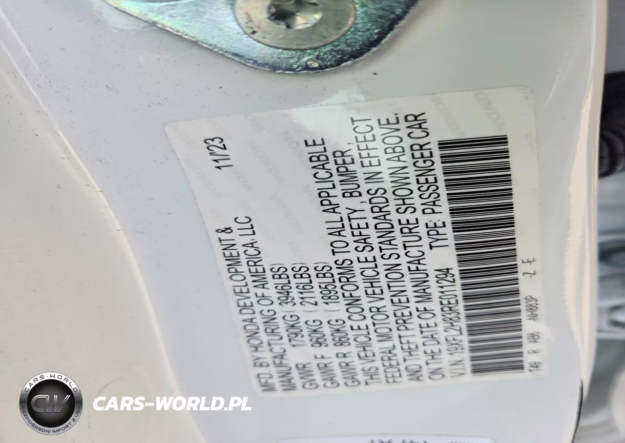 2024 Honda Civic Sport VIN:19XFL2H83RE011294 - 12