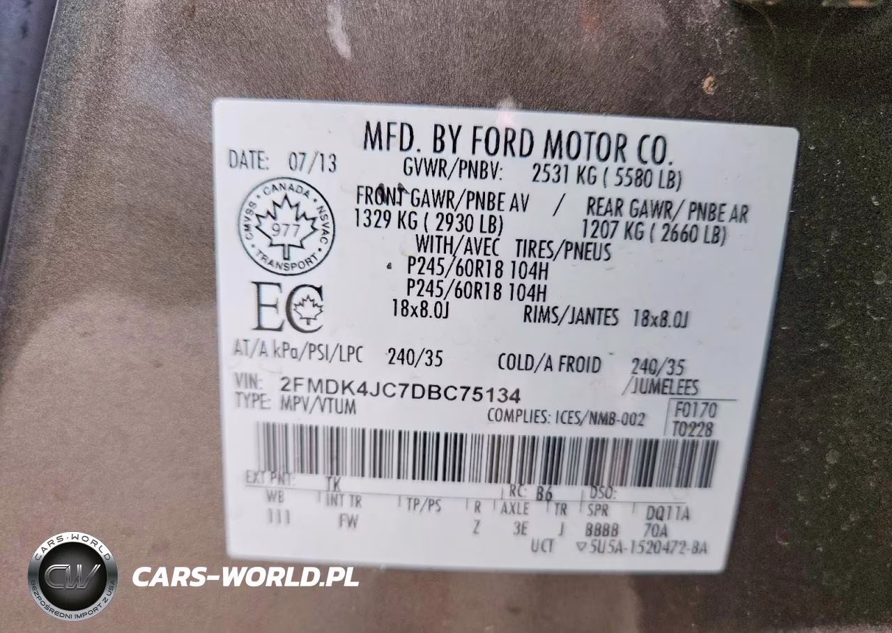 2013 Ford Edge Sel VIN:2FMDK4JC7DBC75134 - 12