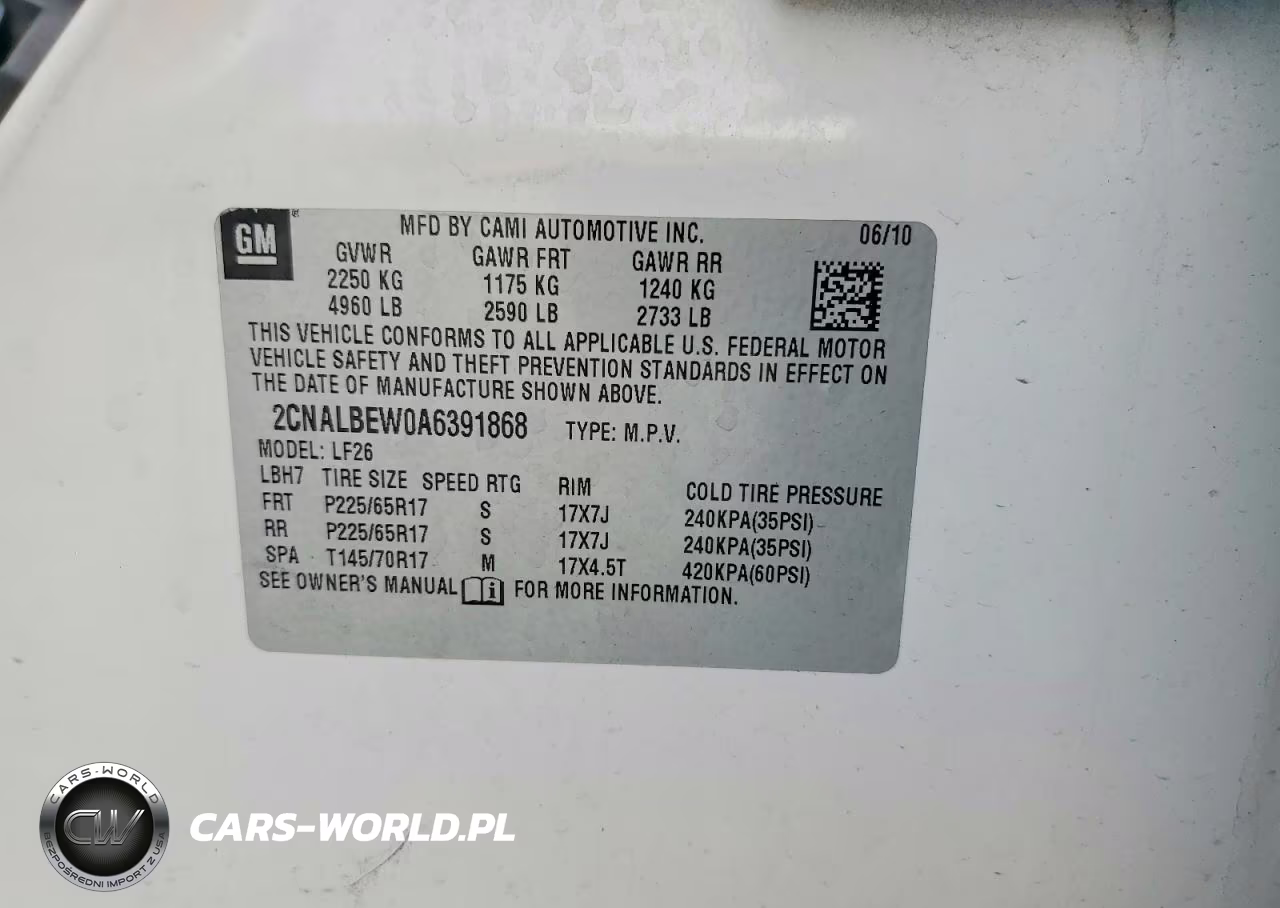 2010 Chevrolet Equinox Ls VIN:2CNALBEW0A6391868 - 13