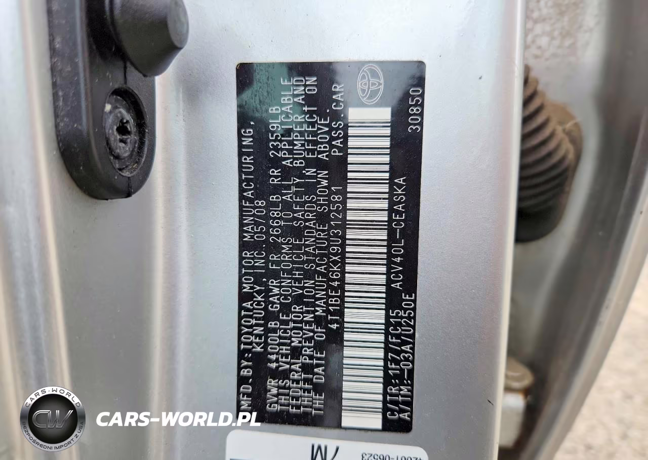 2009 Toyota Camry Se VIN:4T1BE46KX9U312581 - 12