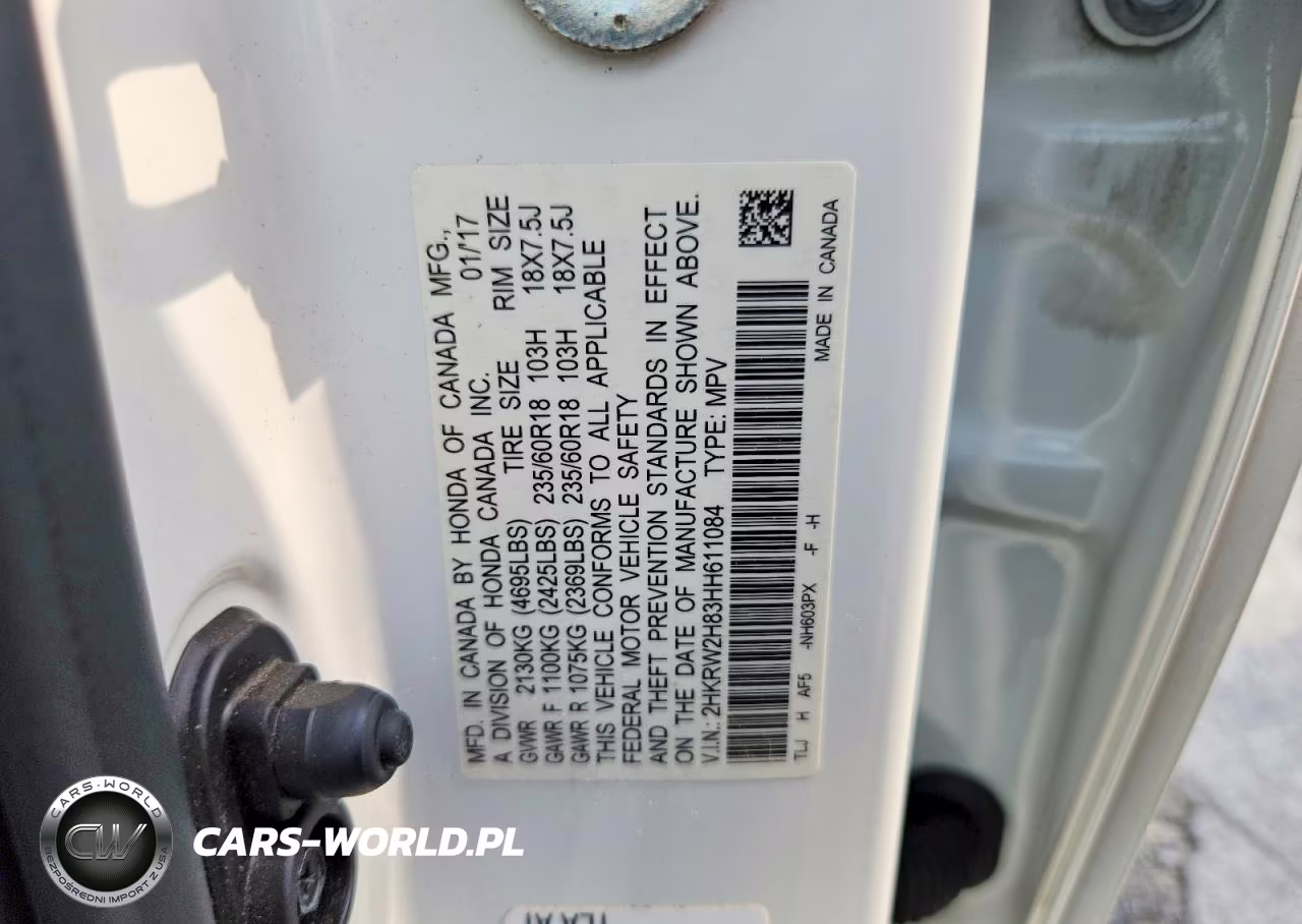 2017 Honda Cr-V Exl VIN:2HKRW2H83HH611084 - 13