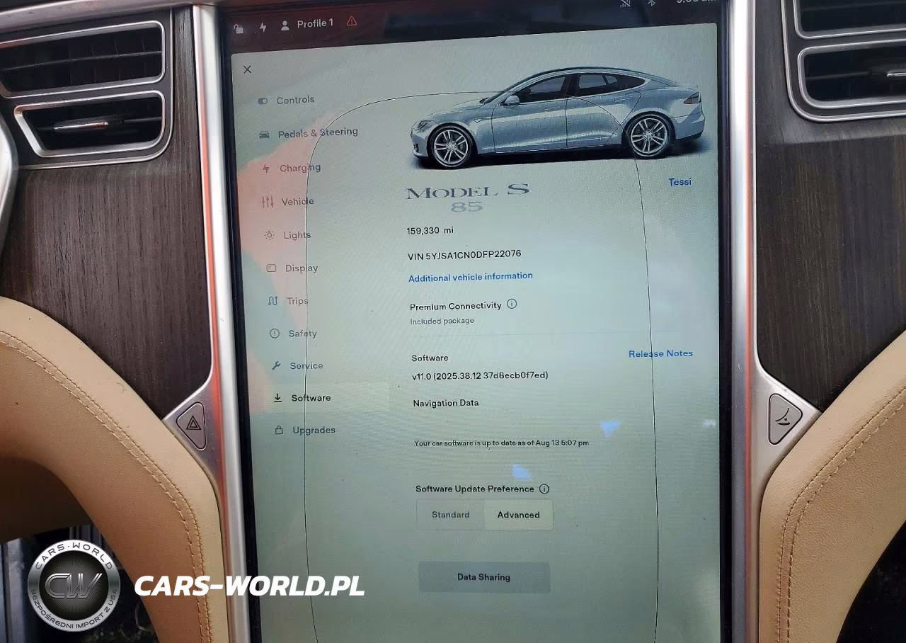 2013 Tesla Model S VIN:5YJSA1CN0DFP22076 - 9