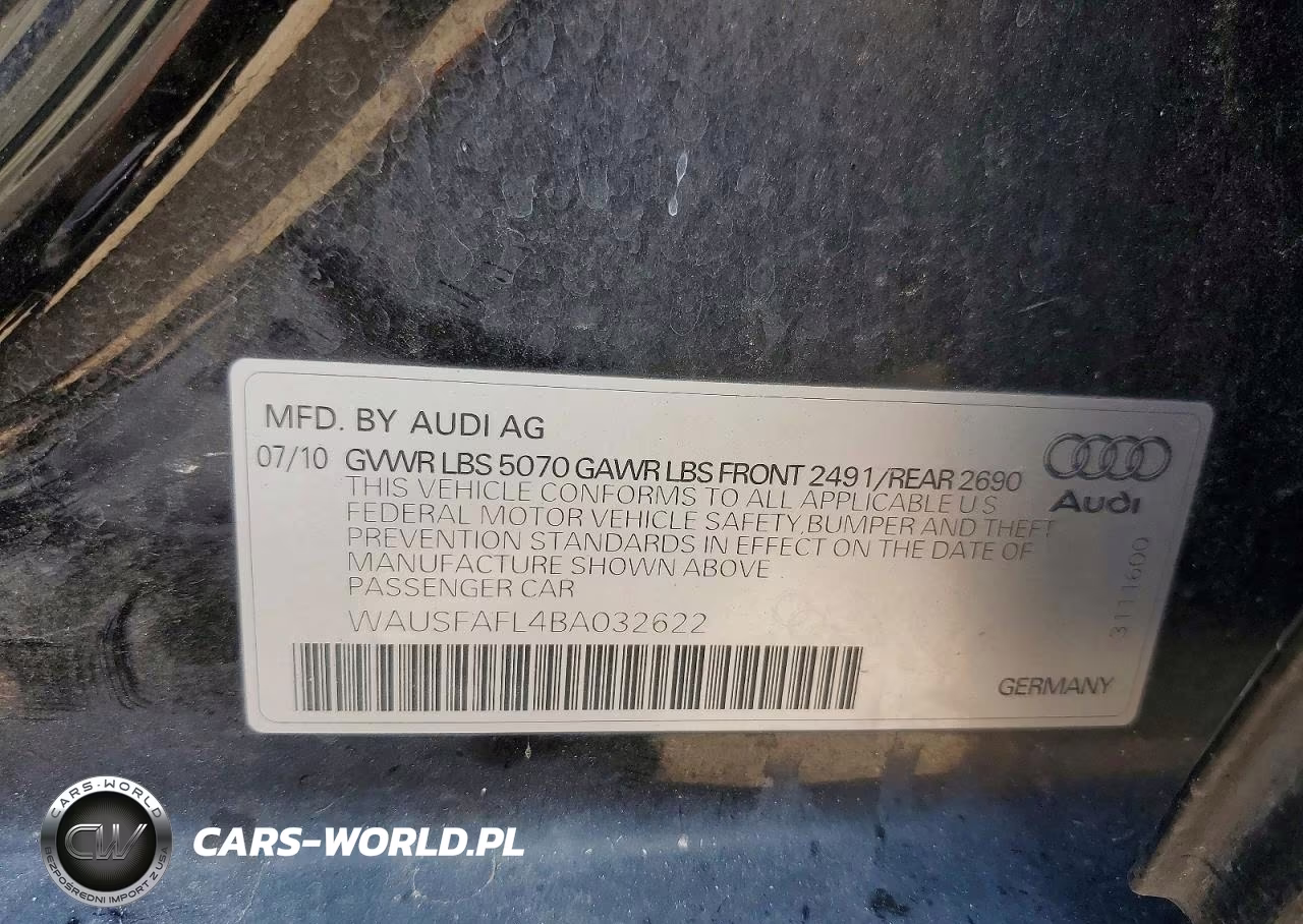2011 Audi A4 Premium VIN:WAUSFAFL4BA032622 - 12