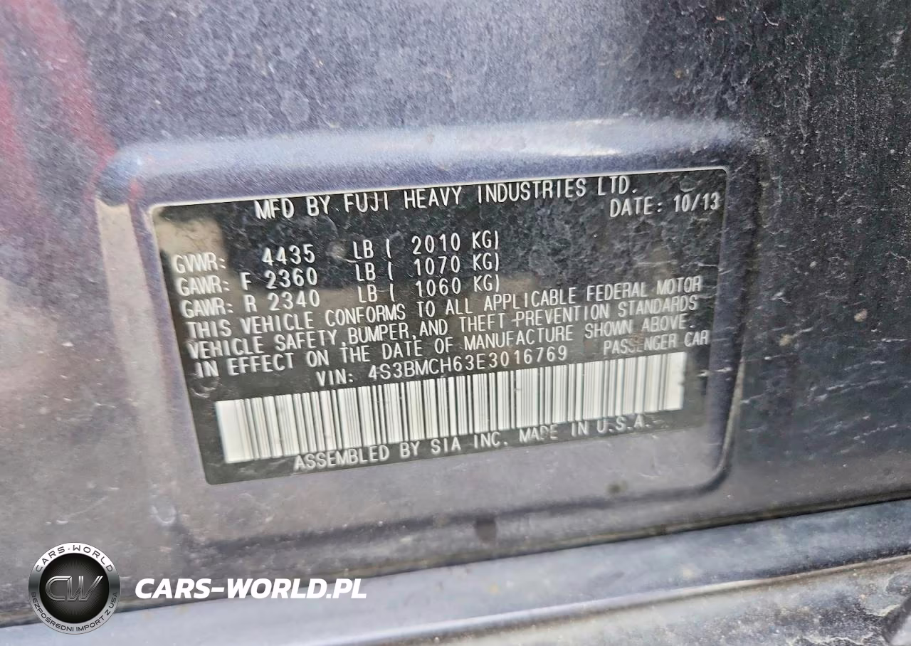 2014 Subaru Legacy 2.5I Sport VIN:4S3BMCH63E3016769 - 12