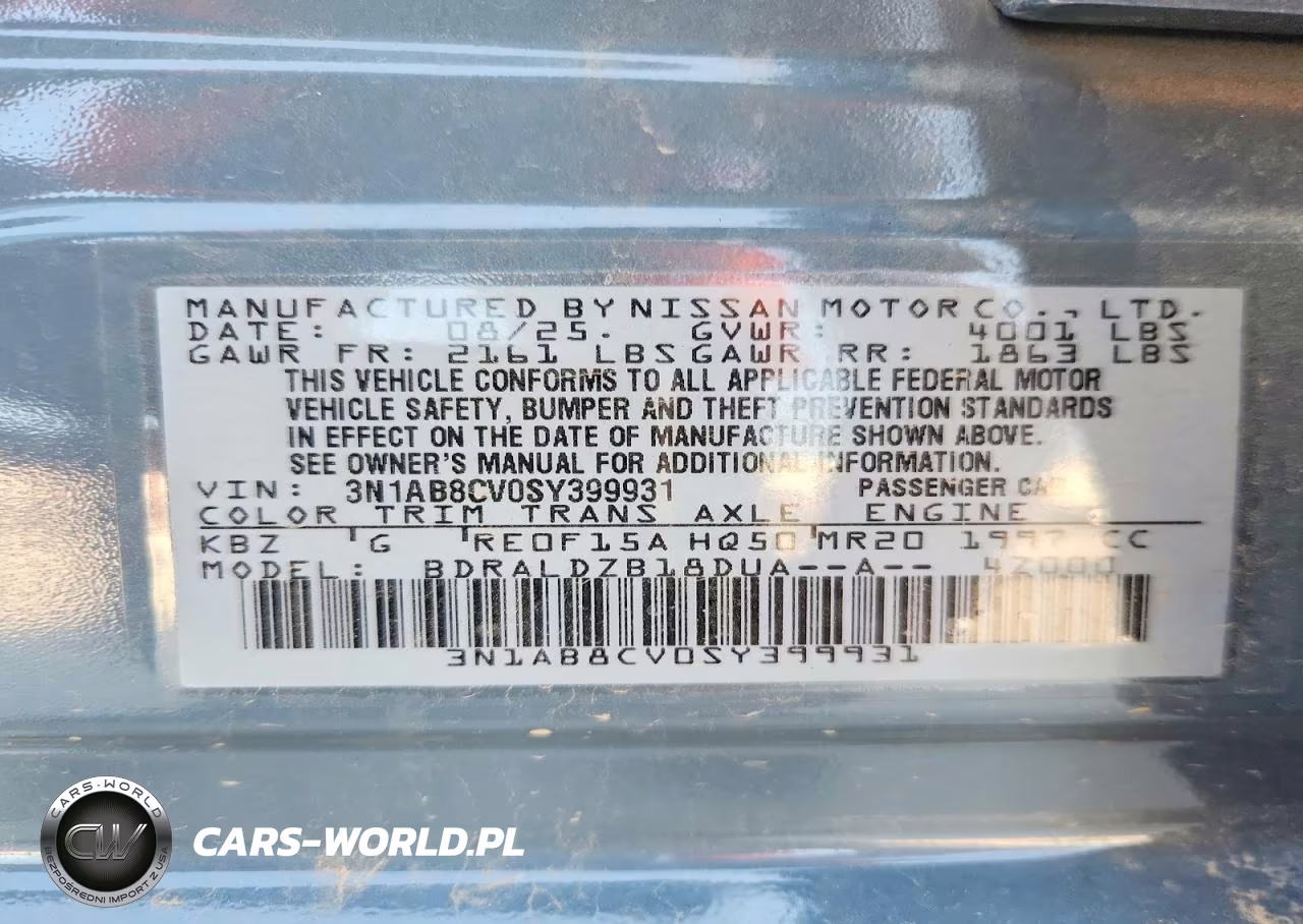 2025 Nissan Sentra Sv VIN:3N1AB8CV0SY399931 - 13