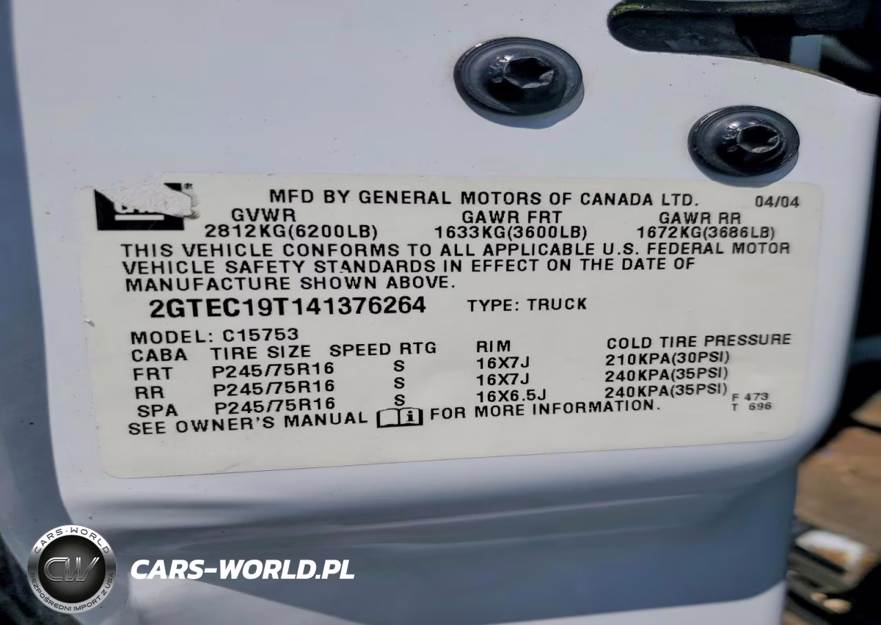 2004 GMC New Sierra C1500 VIN:2GTEC19T141376264 - 12