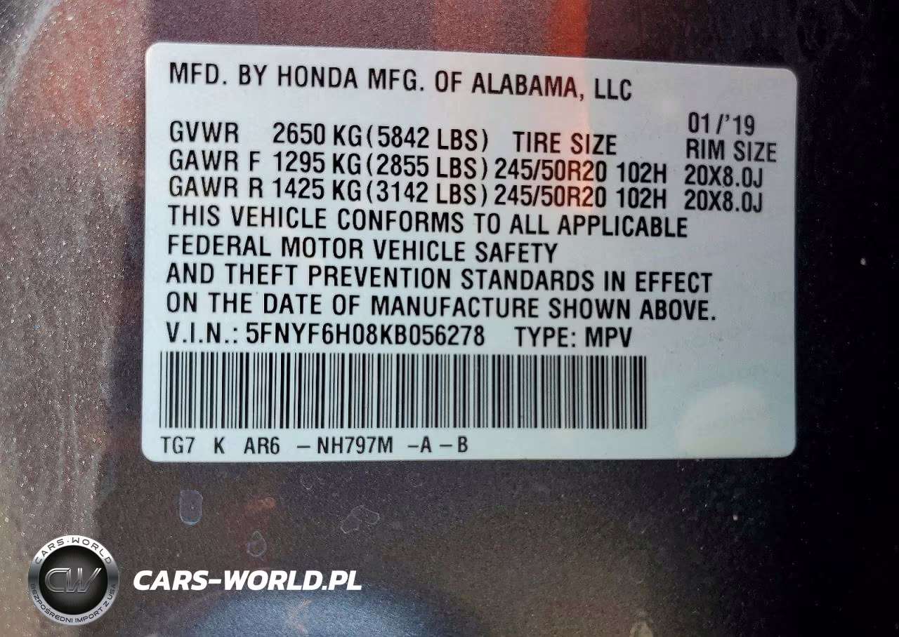 2019 Honda Pilot Elite VIN:5FNYF6H08KB056278 - 13